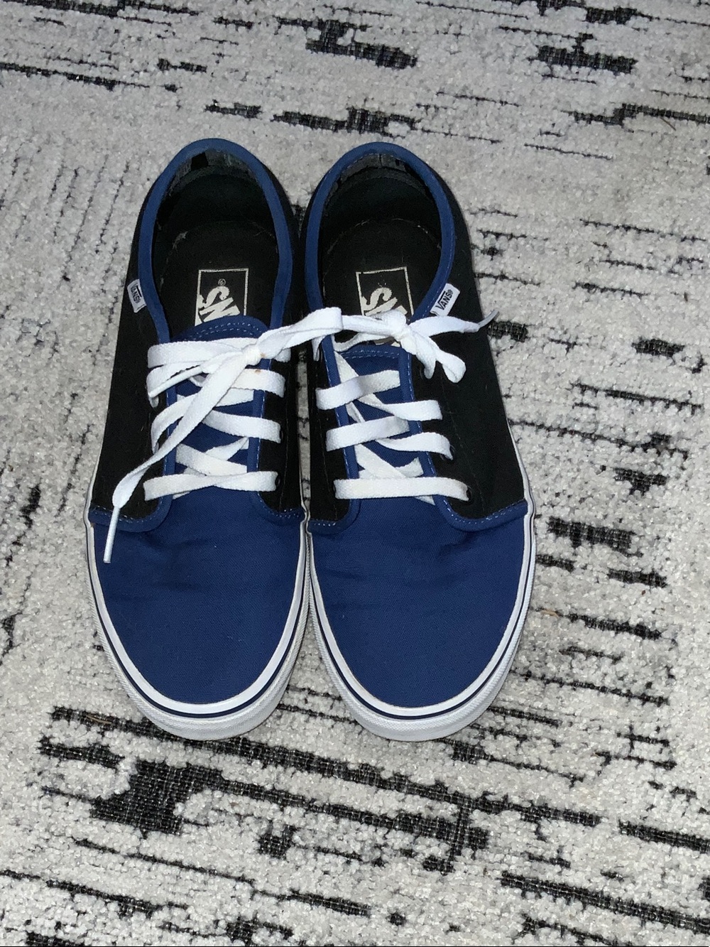 Vans Two-Tone Canvas Low-Top Sneakers - Blue & Black